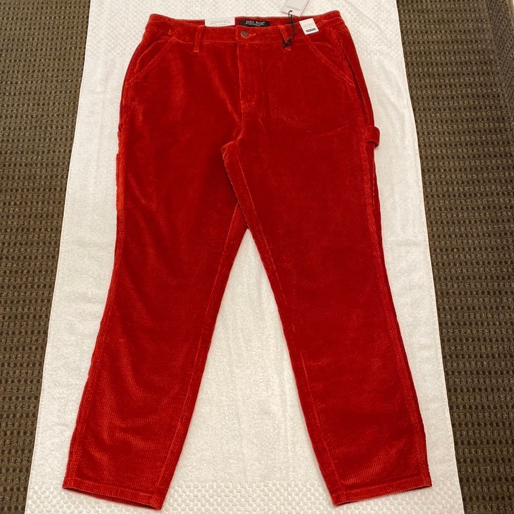 Judy Blue Slim Fit High Waist Rust Cotton Stretch Corduroy Jeans Size 29 - Picture 5 of 15